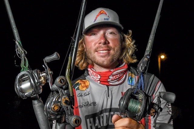 Cole Sands with the Witch Doctor Tackle Rods he used to place 4th in the BASS Open.